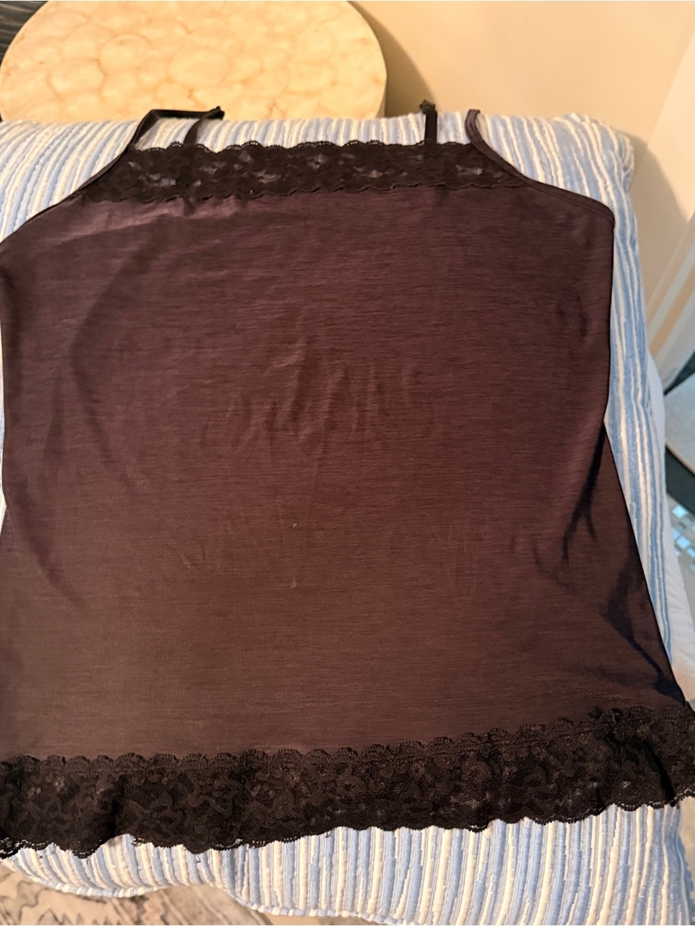 Vanity Fair Black Lace Trim Camisole Slip